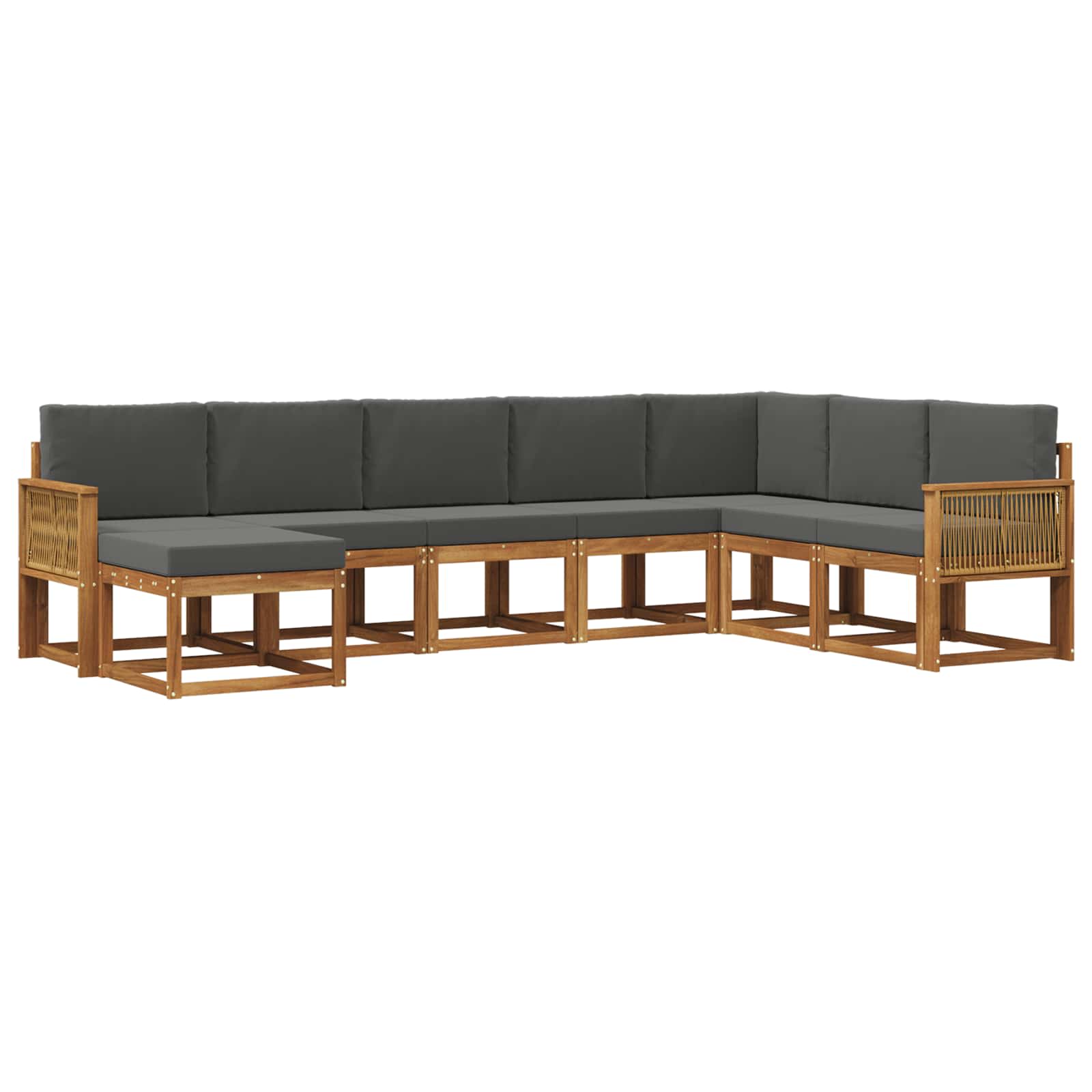 Buiten bankenset met kussen 8 pcs Natuurlijk en Antraciet is nu te koop bij PeponiXL, paradijselijk wonen!