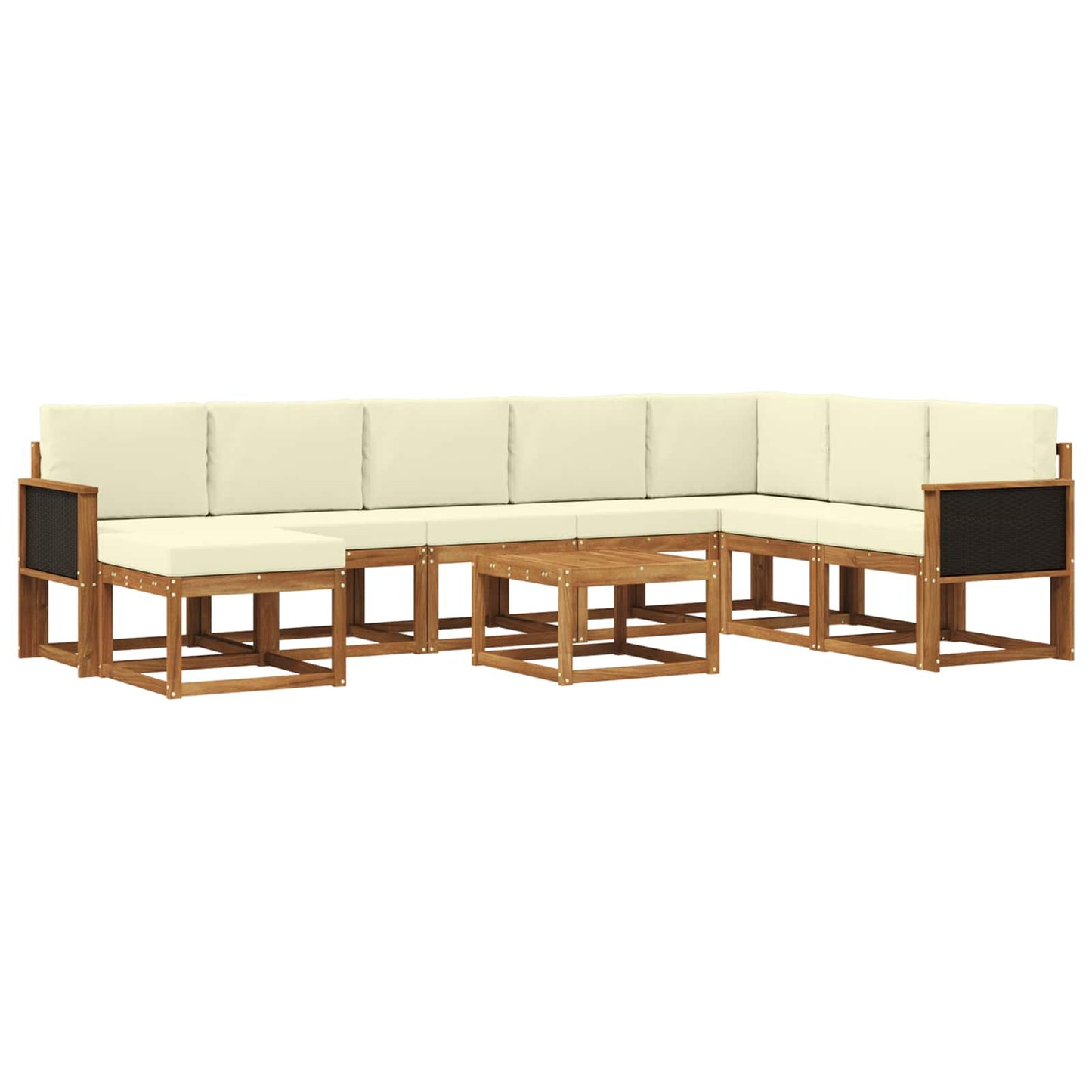 Buiten bankenset 9 pcs Natuurlijk en Crème Massief Acaciahout is nu te koop bij PeponiXL, paradijselijk wonen!