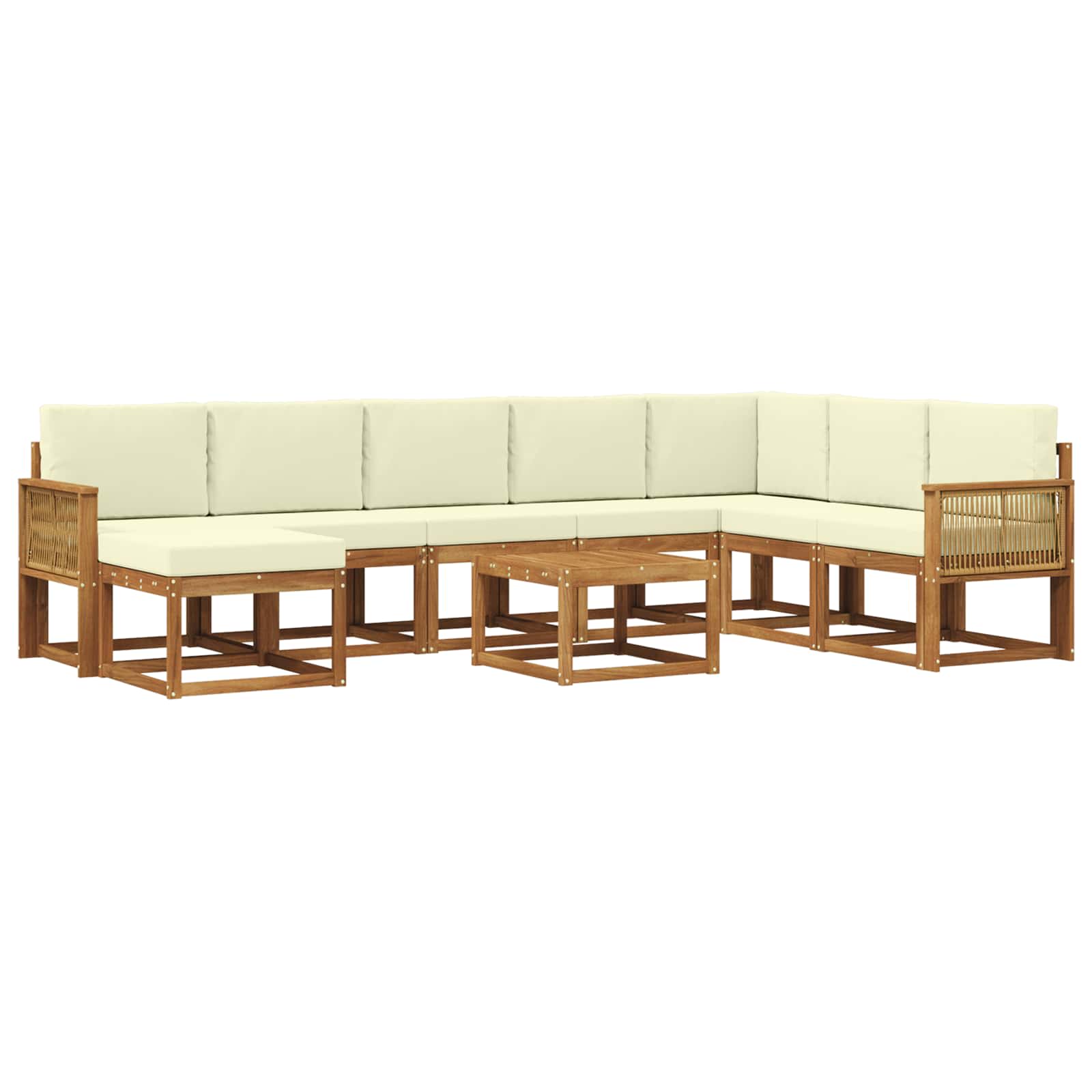 Buiten bankenset 9 pcs Natuurlijk en Crème Massief Acaciahout is nu te koop bij PeponiXL, paradijselijk wonen!