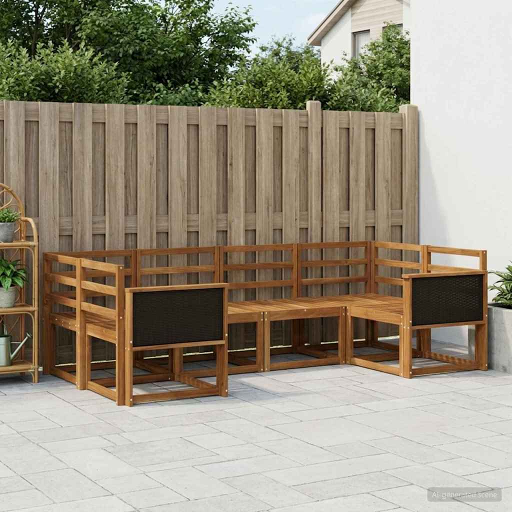 Buiten bankenset 6 pcs Naturel Massief Acaciahout is nu te koop bij PeponiXL, paradijselijk wonen!