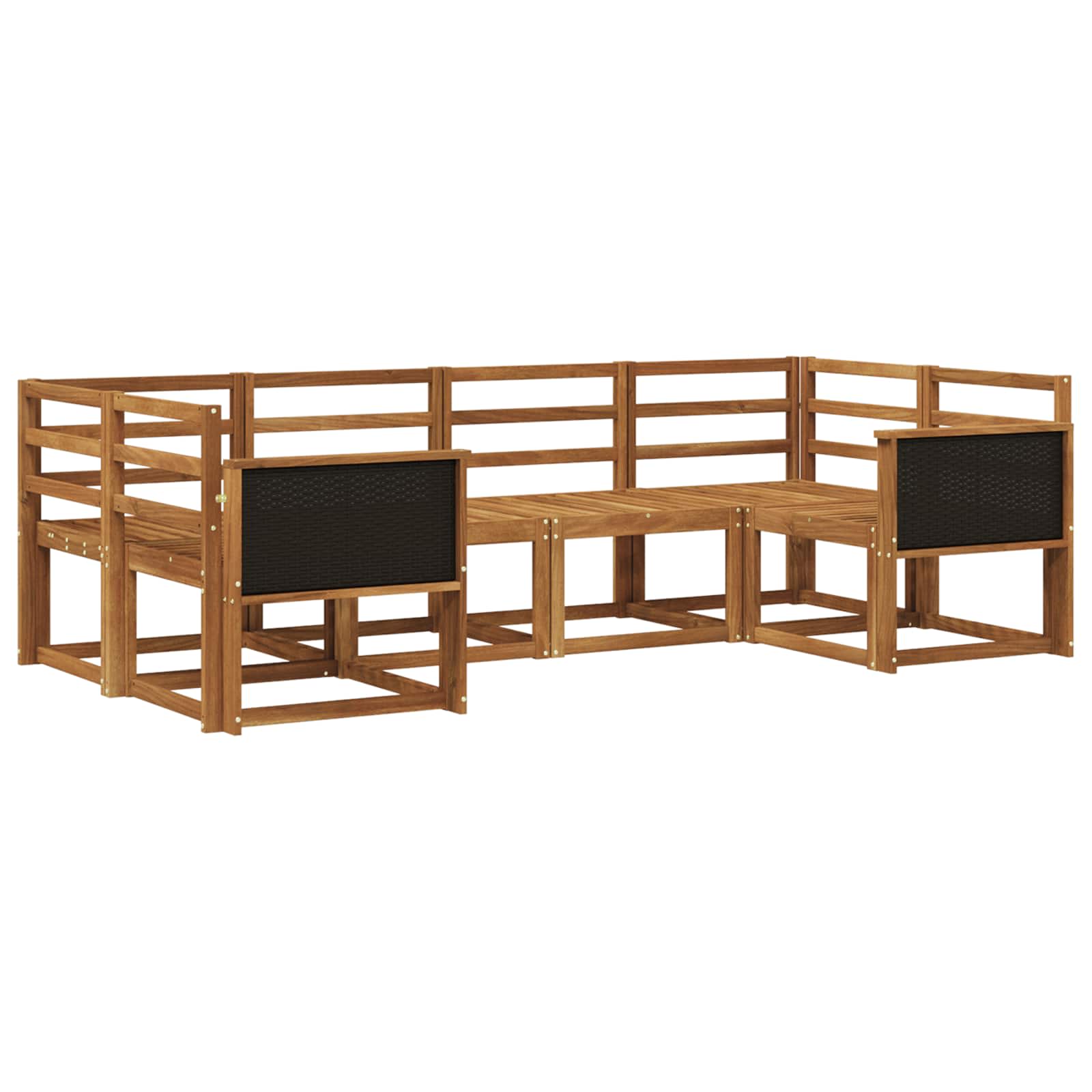 Buiten bankenset 6 pcs Naturel Massief Acaciahout is nu te koop bij PeponiXL, paradijselijk wonen!