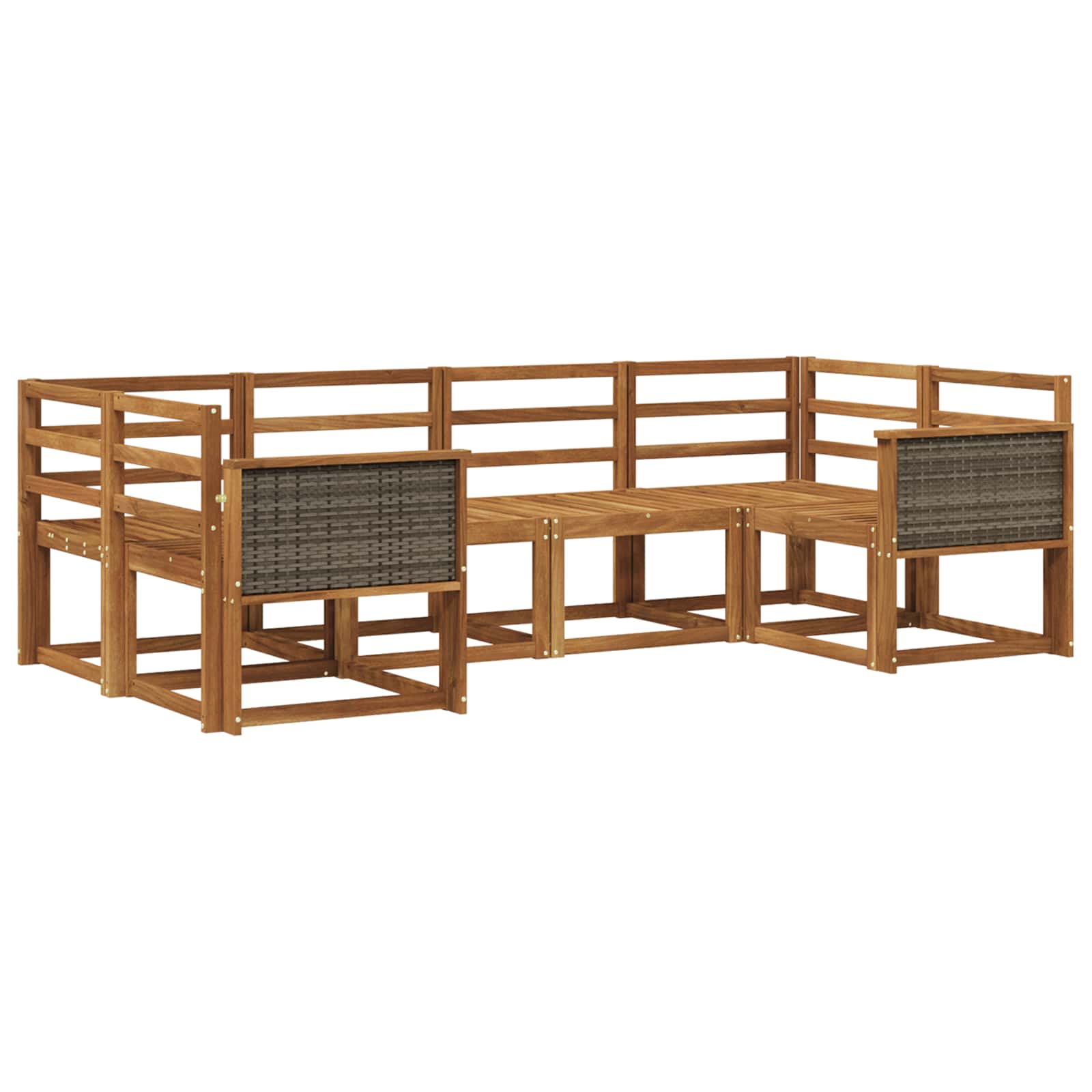 Buiten bankenset 6 pcs Naturel Massief Acaciahout is nu te koop bij PeponiXL, paradijselijk wonen!