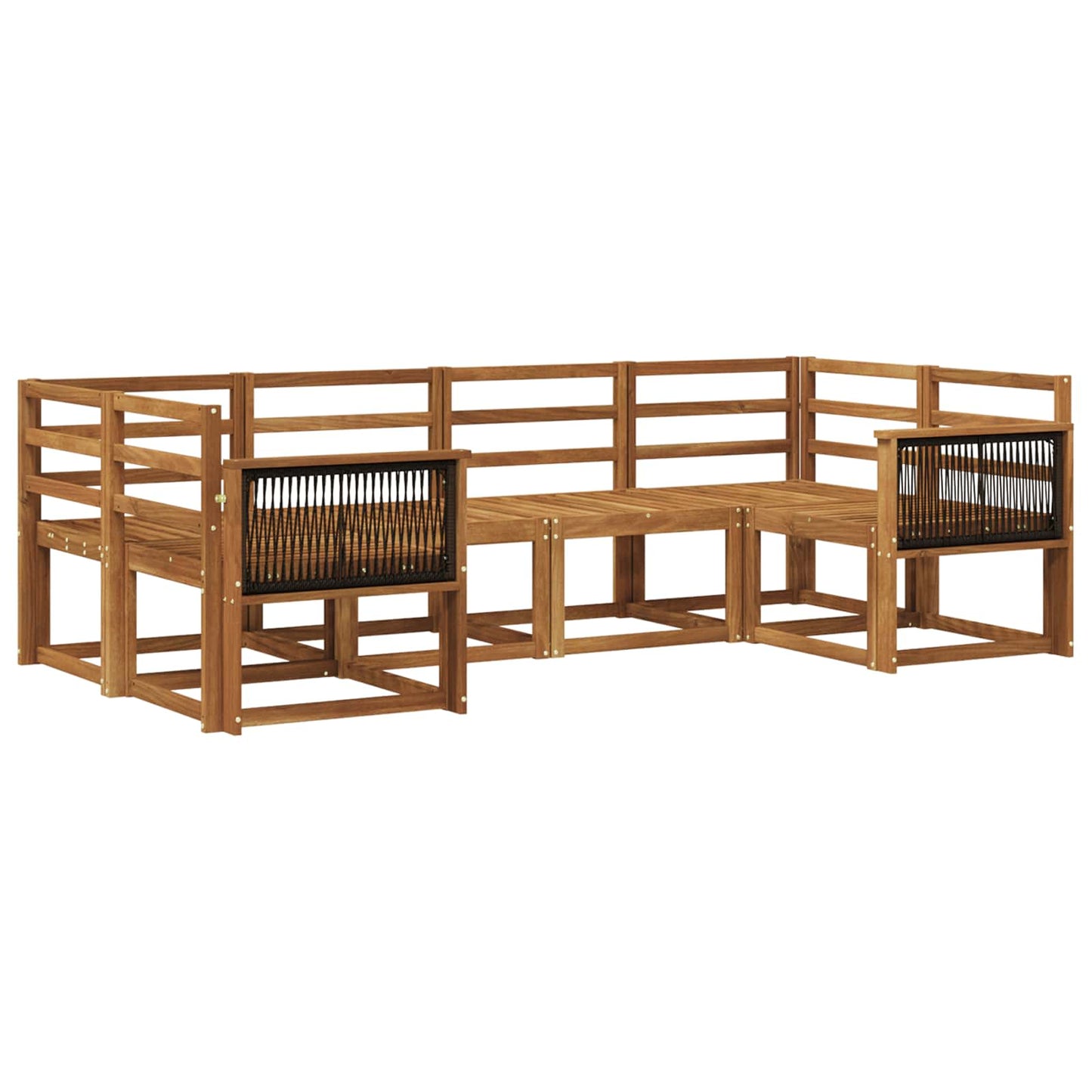 Buiten bankenset 6 pcs Naturel Massief Acaciahout is nu te koop bij PeponiXL, paradijselijk wonen!