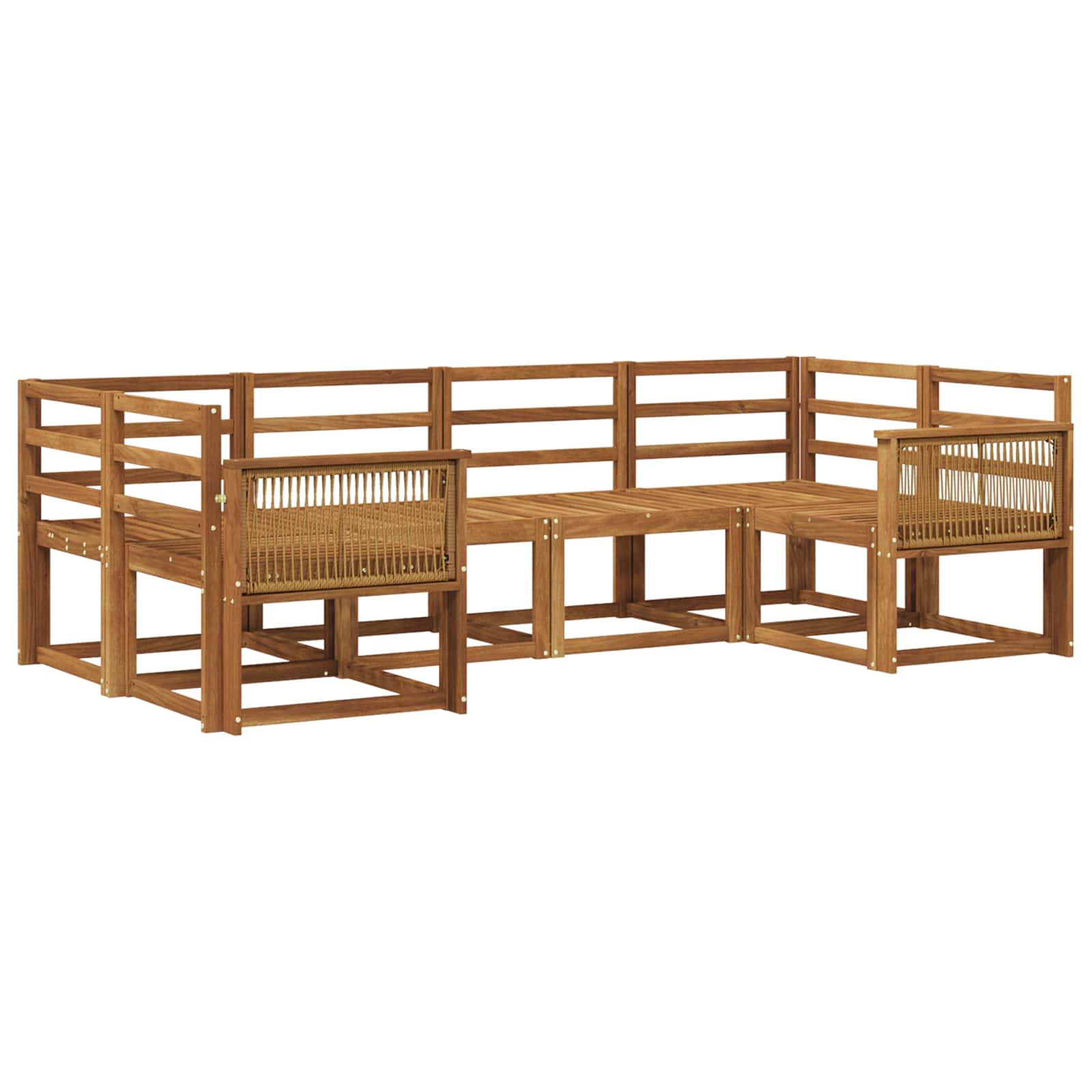 Buiten bankenset 6 pcs Naturel Massief Acaciahout is nu te koop bij PeponiXL, paradijselijk wonen!
