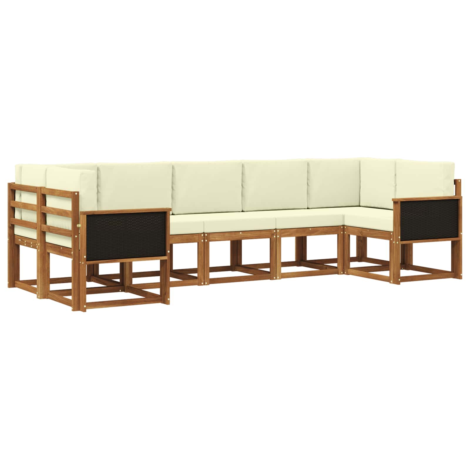 Buiten bankenset 7 pcs Natuurlijk en Crème Massief Acaciahout is nu te koop bij PeponiXL, paradijselijk wonen!