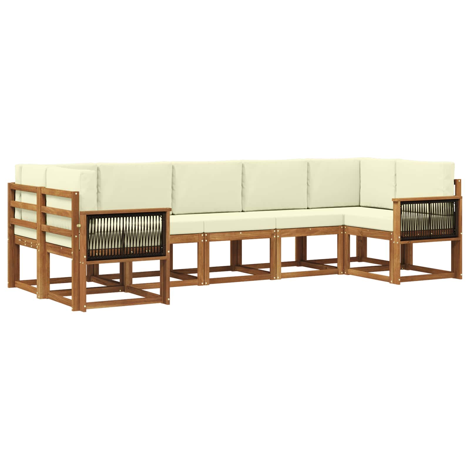 Buiten bankenset 7 pcs Natuurlijk en Crème Massief Acaciahout is nu te koop bij PeponiXL, paradijselijk wonen!