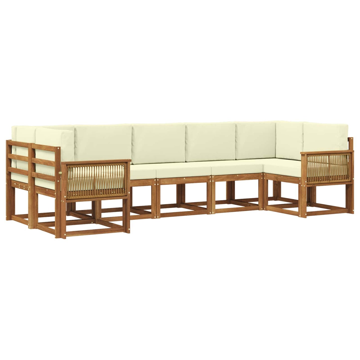 Buiten bankenset 7 pcs Natuurlijk en Crème Massief Acaciahout is nu te koop bij PeponiXL, paradijselijk wonen!
