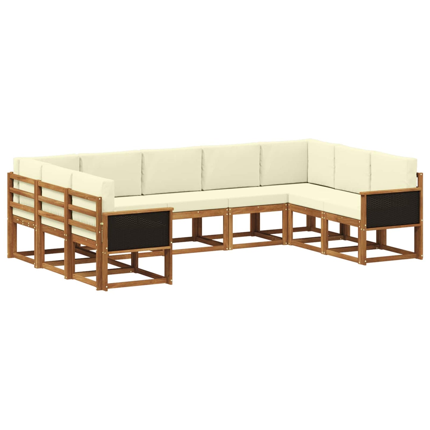 Buiten bankenset 9 pcs Natuurlijk en Crème Massief Acaciahout is nu te koop bij PeponiXL, paradijselijk wonen!