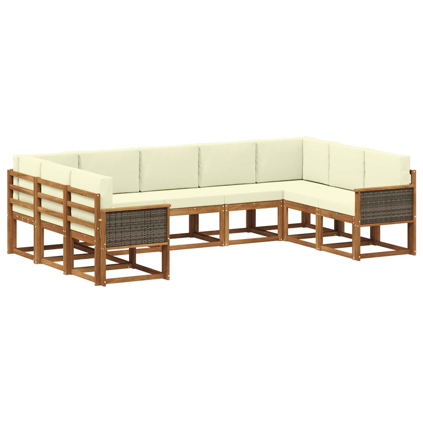 Buiten bankenset 9 pcs Natuurlijk en Crème Massief Acaciahout is nu te koop bij PeponiXL, paradijselijk wonen!