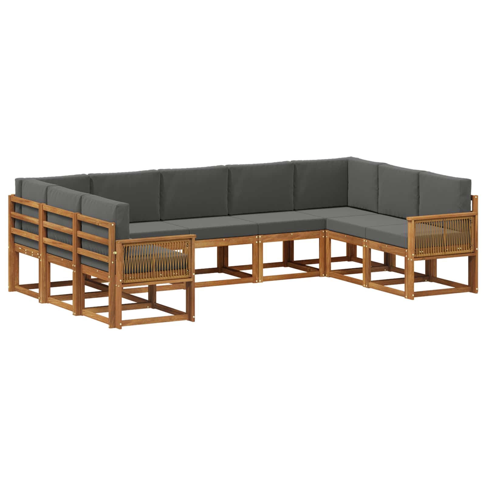 Buiten bankenset met kussen 9 pcs Natuurlijk en Antraciet is nu te koop bij PeponiXL, paradijselijk wonen!
