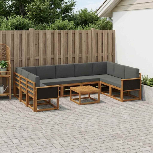Buiten bankenset met kussen 10 pcs Natuurlijk en Antraciet is nu te koop bij PeponiXL, paradijselijk wonen!