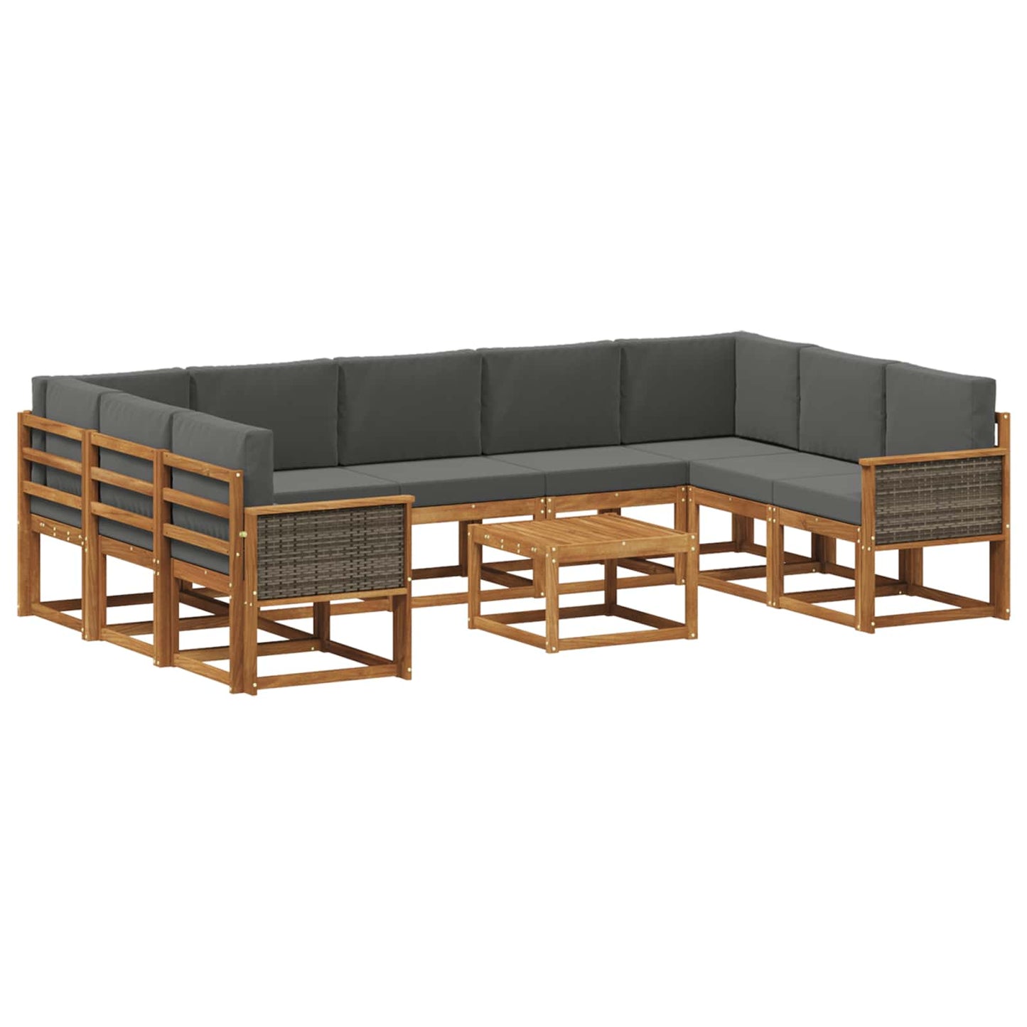 Buiten bankenset met kussen 10 pcs Natuurlijk en Antraciet is nu te koop bij PeponiXL, paradijselijk wonen!