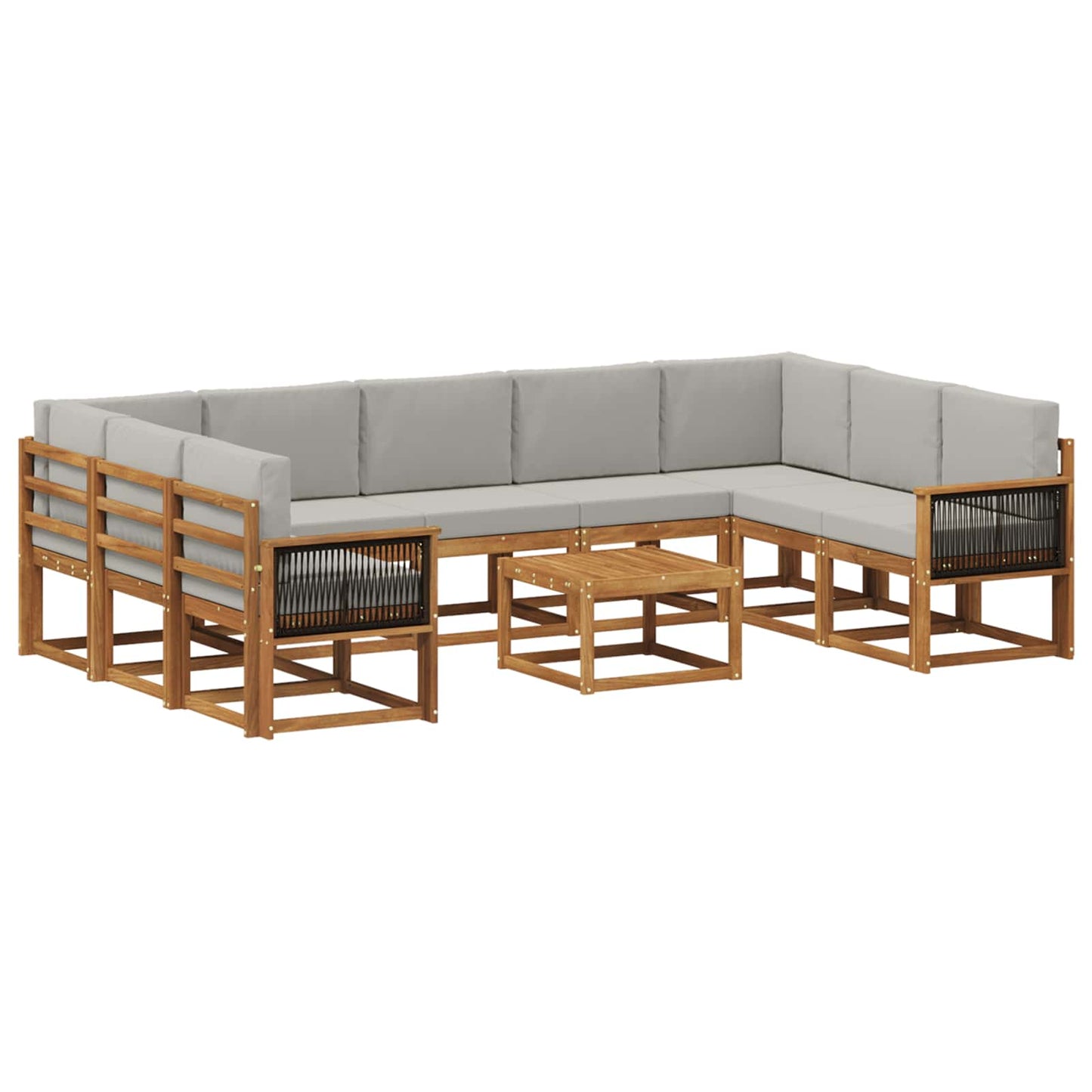Buiten bankenset met kussen 10 pcs Naturel en lichtgrijs is nu te koop bij PeponiXL, paradijselijk wonen!
