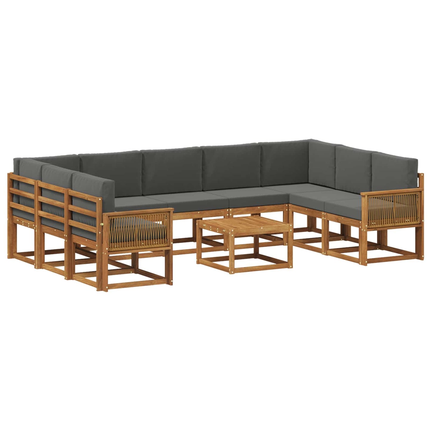 Buiten bankenset met kussen 10 pcs Natuurlijk en Antraciet is nu te koop bij PeponiXL, paradijselijk wonen!