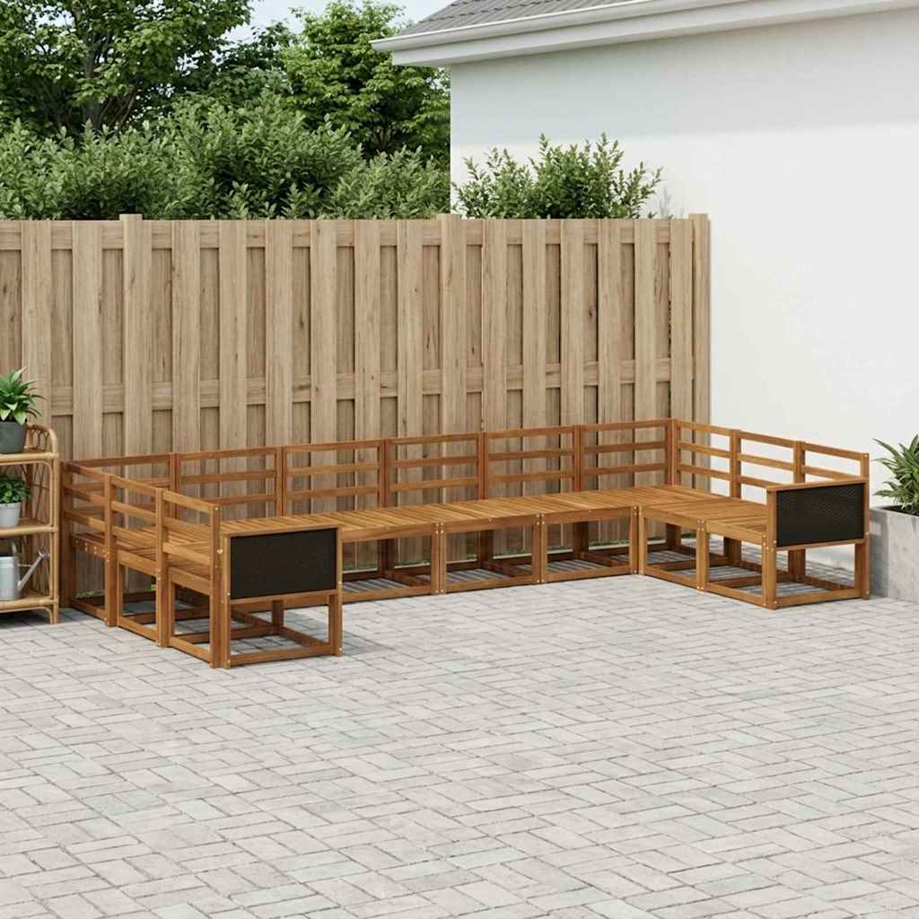 Buiten bankenset 10 pcs Naturel Massief Acaciahout is nu te koop bij PeponiXL, paradijselijk wonen!