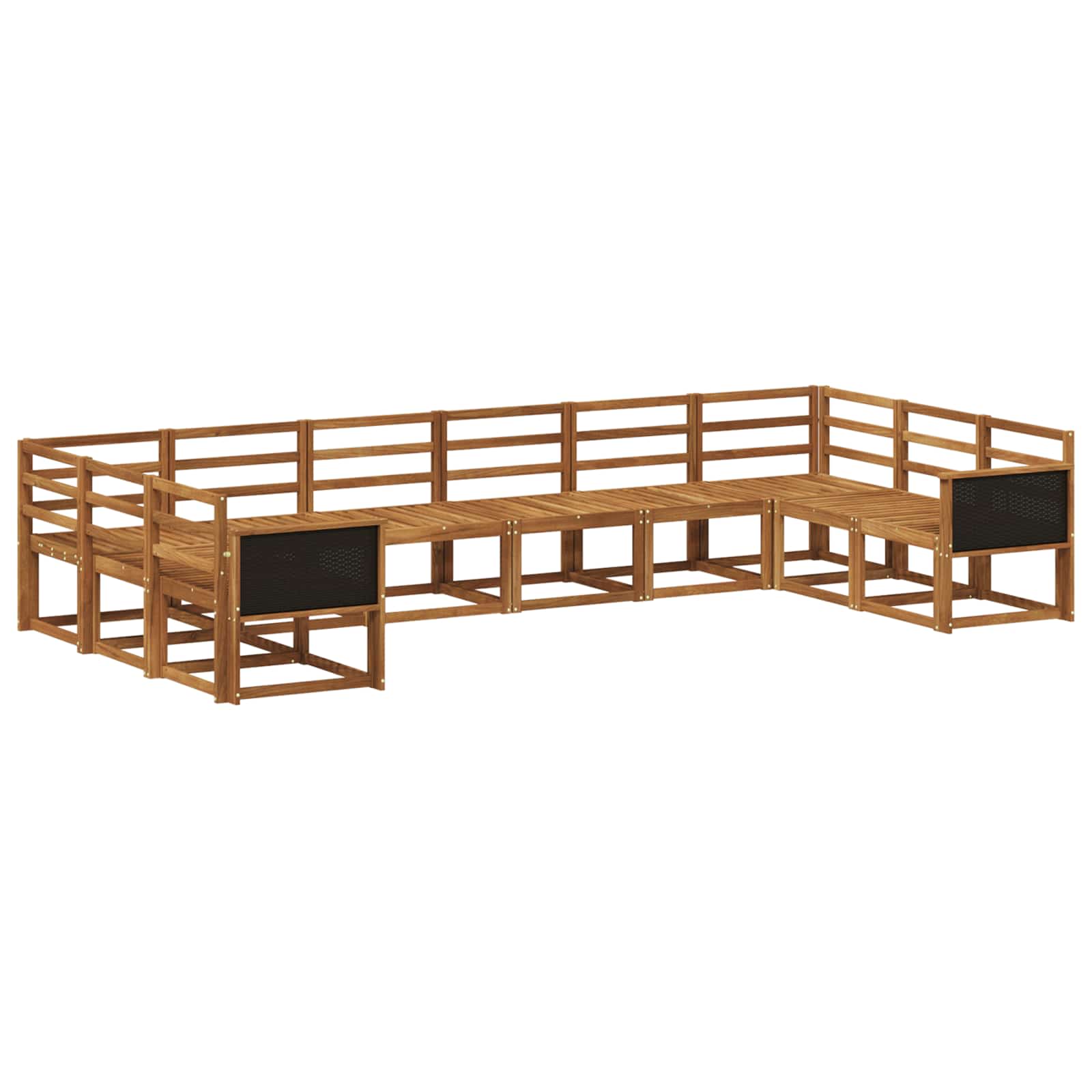 Buiten bankenset 10 pcs Naturel Massief Acaciahout is nu te koop bij PeponiXL, paradijselijk wonen!