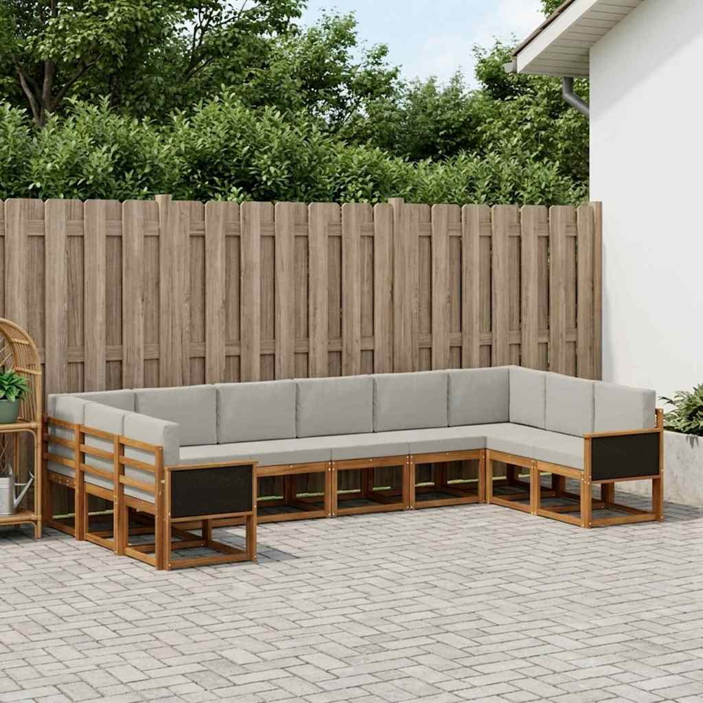 Buiten bankenset met kussen 10 pcs Naturel en lichtgrijs is nu te koop bij PeponiXL, paradijselijk wonen!