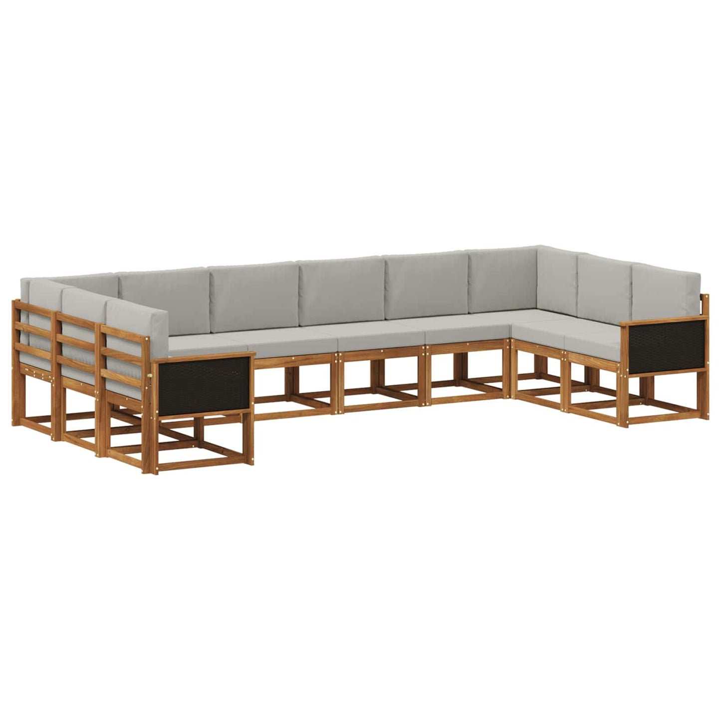 Buiten bankenset met kussen 10 pcs Naturel en lichtgrijs is nu te koop bij PeponiXL, paradijselijk wonen!