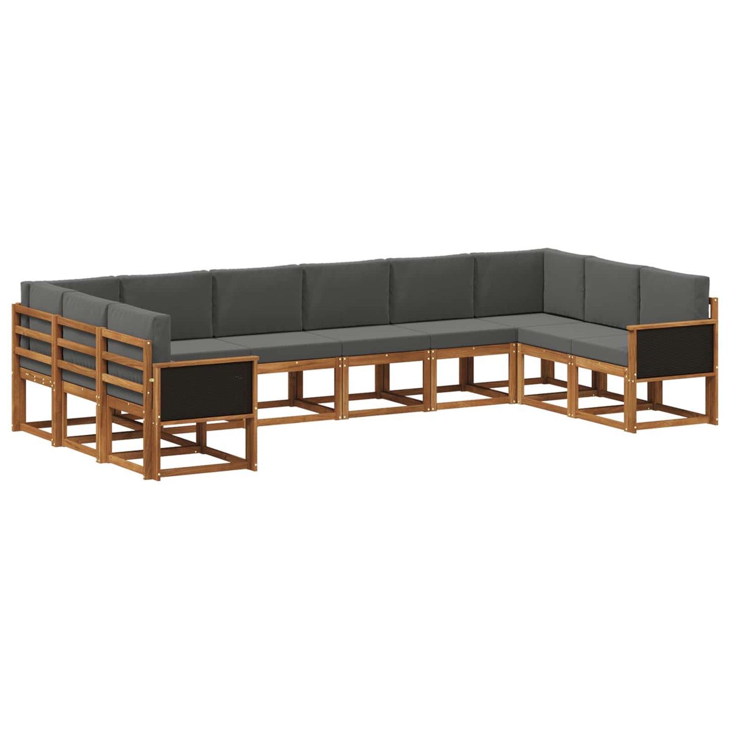 Buiten bankenset 10 pcs Natuurlijk en Antraciet is nu te koop bij PeponiXL, paradijselijk wonen!