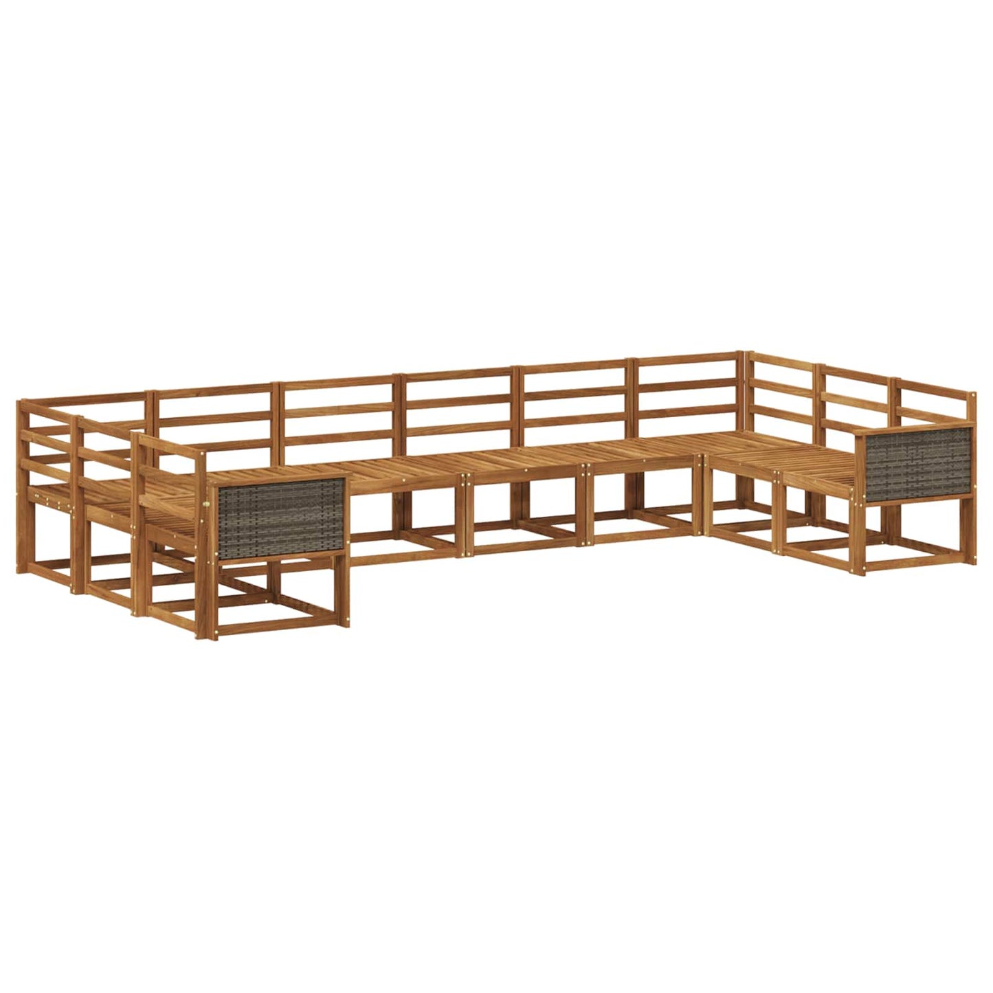 Buiten bankenset 10 pcs Naturel Massief Acaciahout is nu te koop bij PeponiXL, paradijselijk wonen!