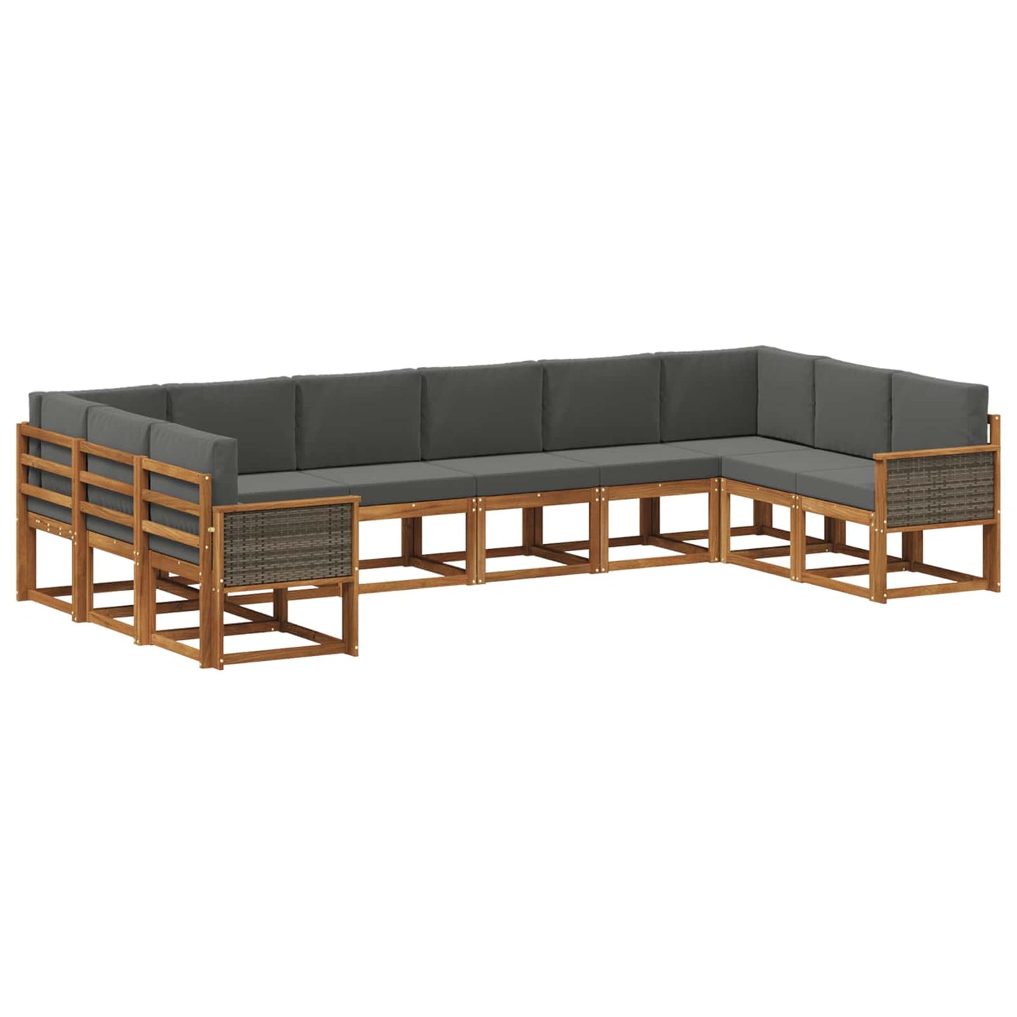 Buiten bankenset met kussen 10 pcs Natuurlijk en Antraciet is nu te koop bij PeponiXL, paradijselijk wonen!