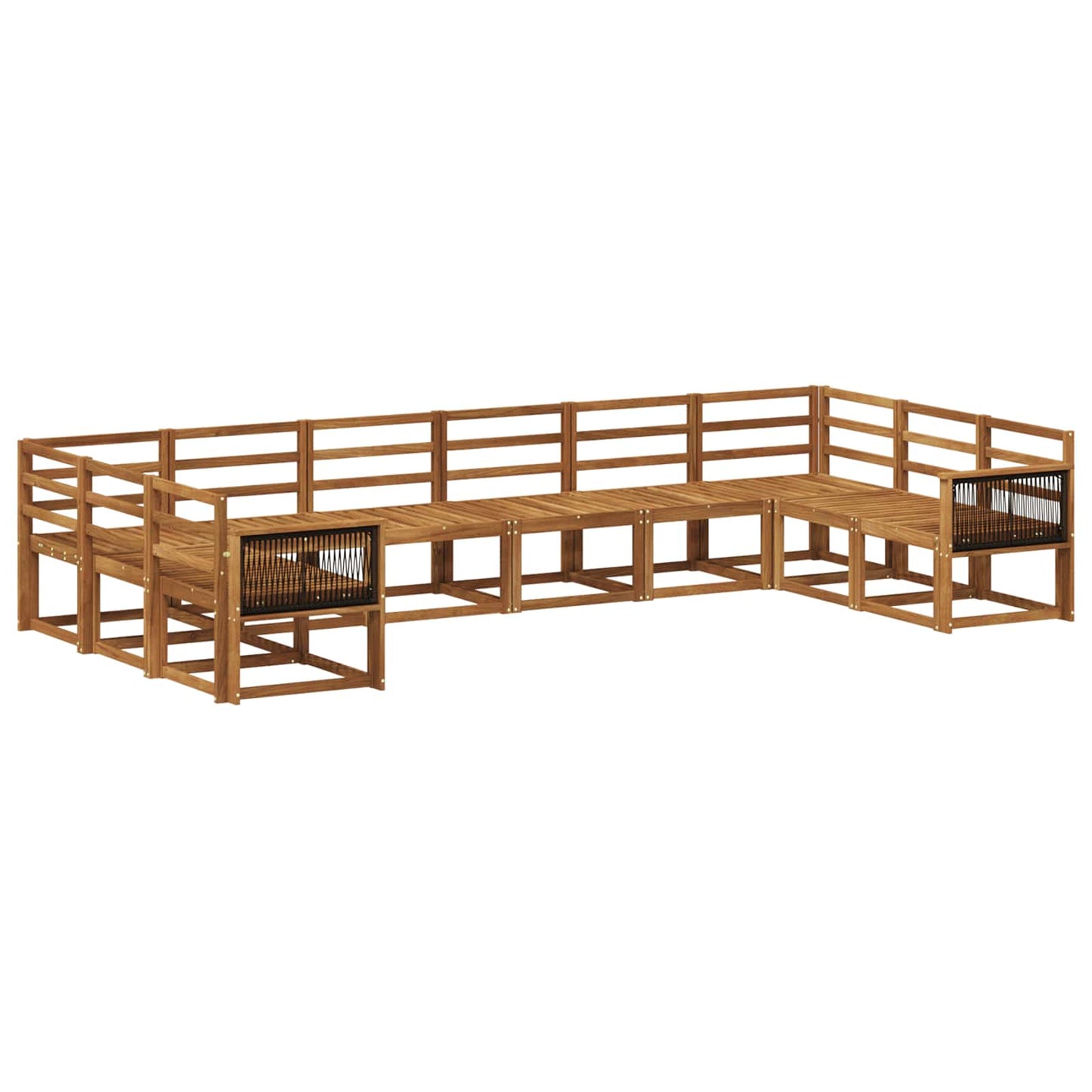 Buiten bankenset 10 pcs Naturel Massief Acaciahout is nu te koop bij PeponiXL, paradijselijk wonen!