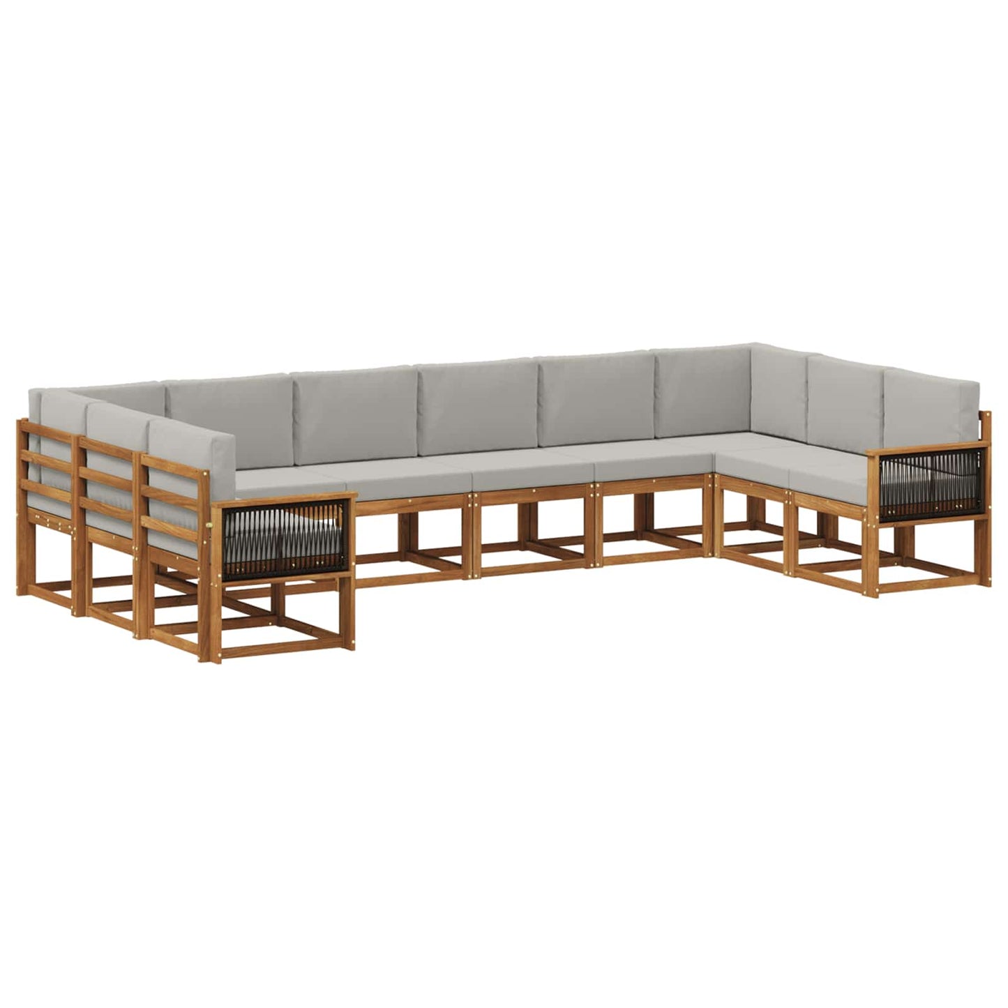 Buiten bankenset met kussen 10 pcs Naturel en lichtgrijs is nu te koop bij PeponiXL, paradijselijk wonen!
