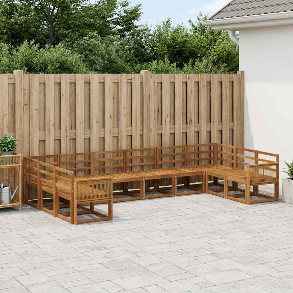 Buiten bankenset 10 pcs Naturel Massief Acaciahout is nu te koop bij PeponiXL, paradijselijk wonen!