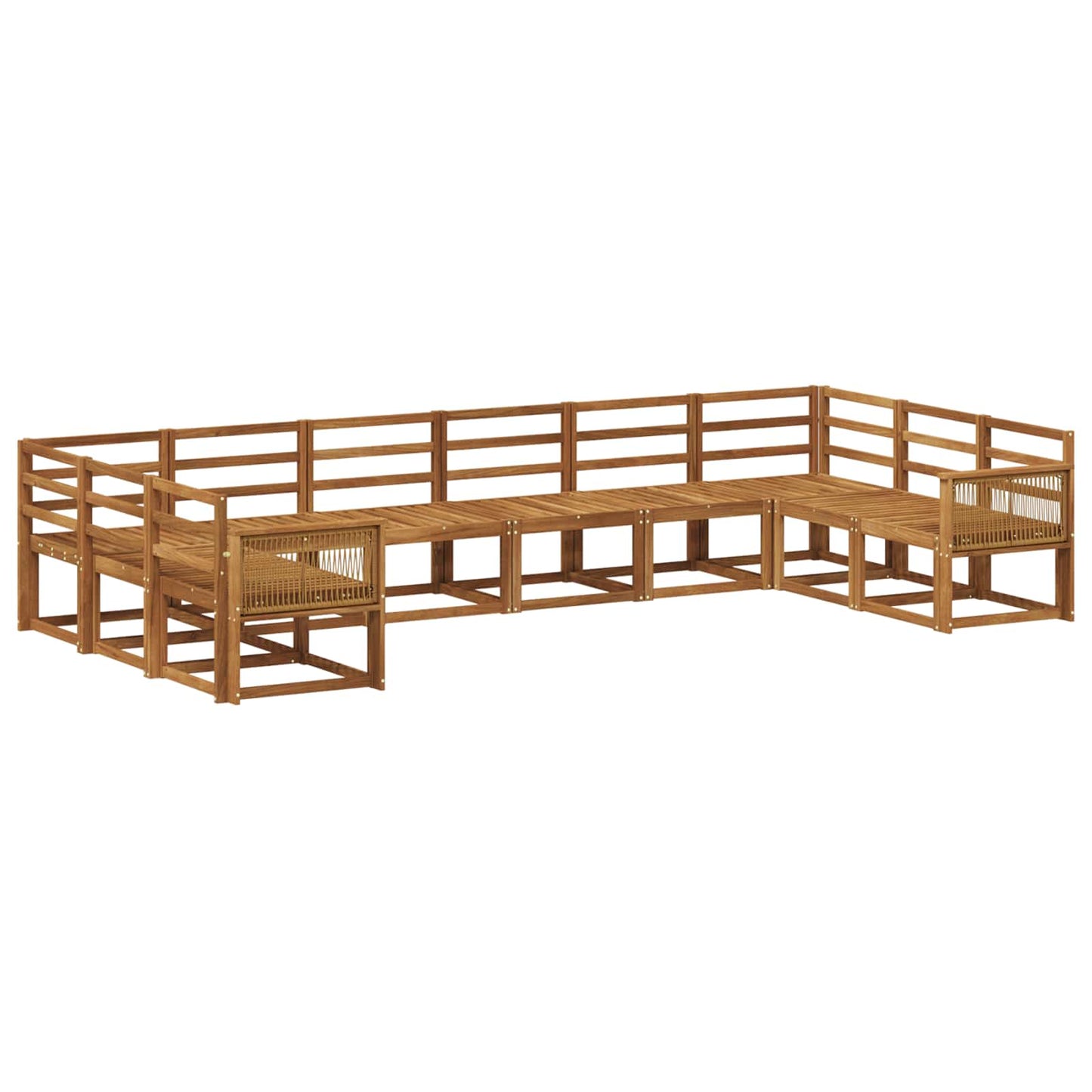 Buiten bankenset 10 pcs Naturel Massief Acaciahout is nu te koop bij PeponiXL, paradijselijk wonen!