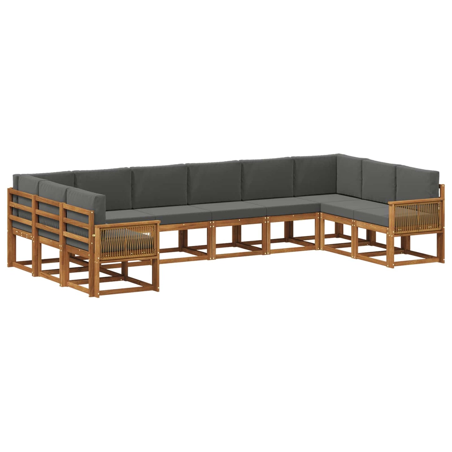 Buiten bankenset met kussen 10 pcs Natuurlijk en Antraciet is nu te koop bij PeponiXL, paradijselijk wonen!