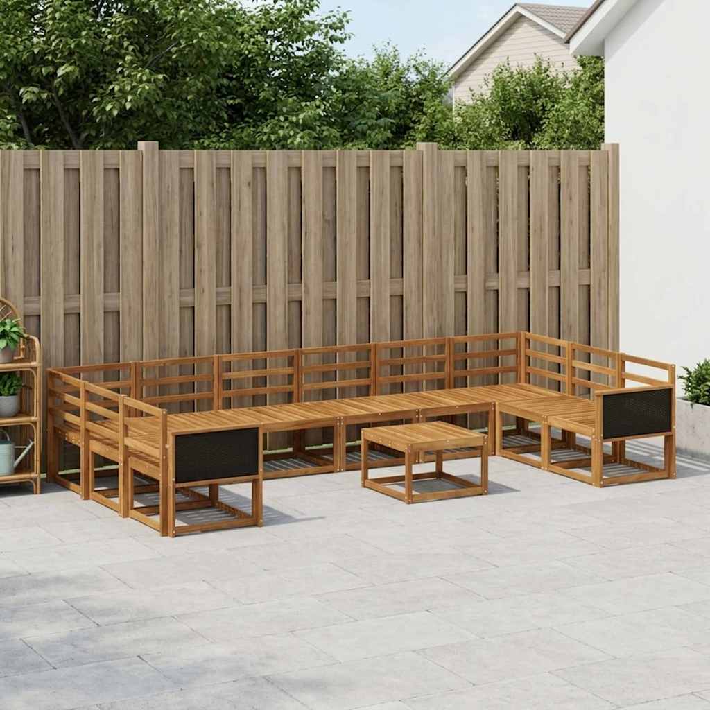 Buiten bankenset 11 pcs Naturel Massief Acaciahout is nu te koop bij PeponiXL, paradijselijk wonen!