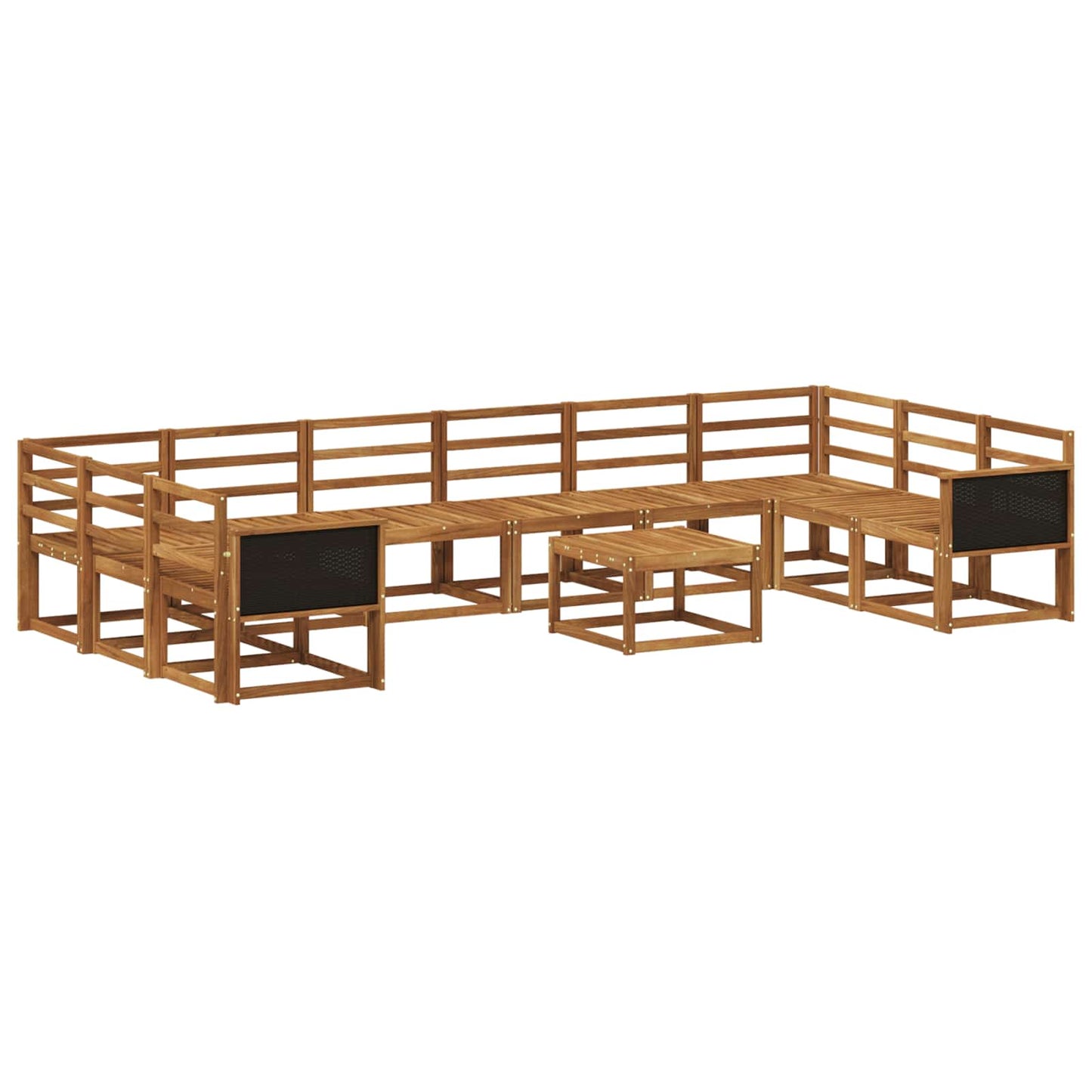 Buiten bankenset 11 pcs Naturel Massief Acaciahout is nu te koop bij PeponiXL, paradijselijk wonen!