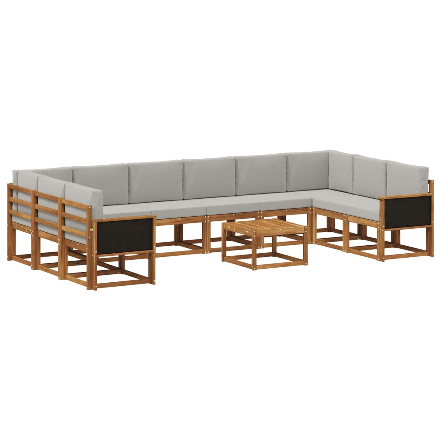 Buiten bankenset met kussen 11 pcs Naturel en lichtgrijs is nu te koop bij PeponiXL, paradijselijk wonen!