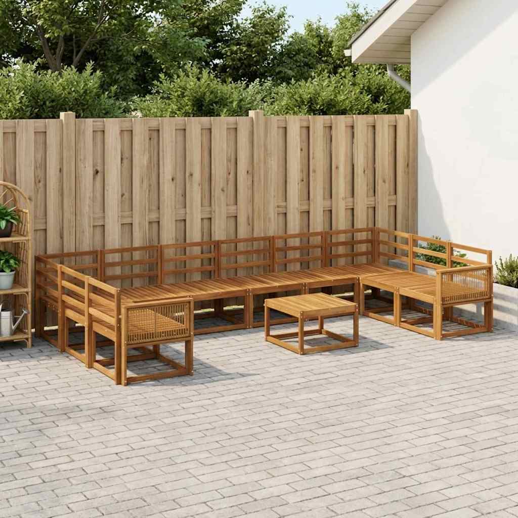 Buiten bankenset 11 pcs Naturel Massief Acaciahout is nu te koop bij PeponiXL, paradijselijk wonen!