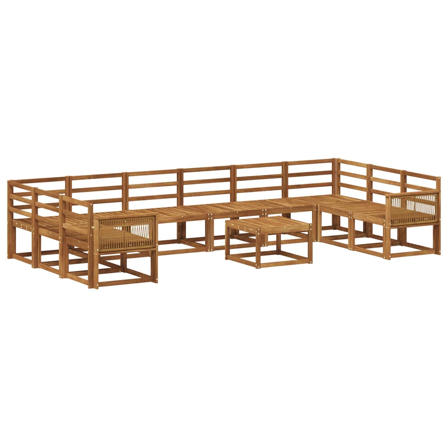 Buiten bankenset 11 pcs Naturel Massief Acaciahout is nu te koop bij PeponiXL, paradijselijk wonen!