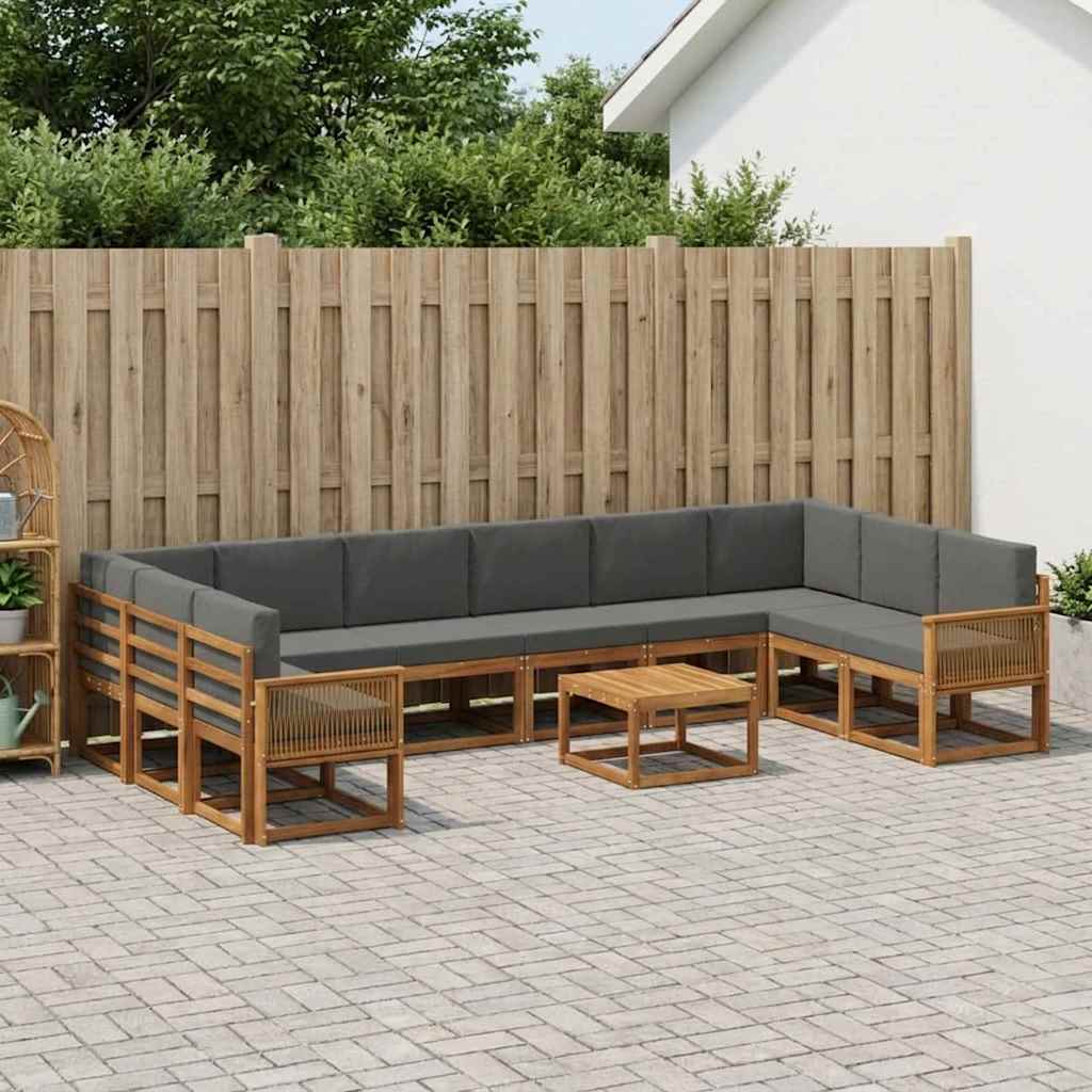 Buiten bankenset met kussen 11 pcs Natuurlijk en Antraciet is nu te koop bij PeponiXL, paradijselijk wonen!