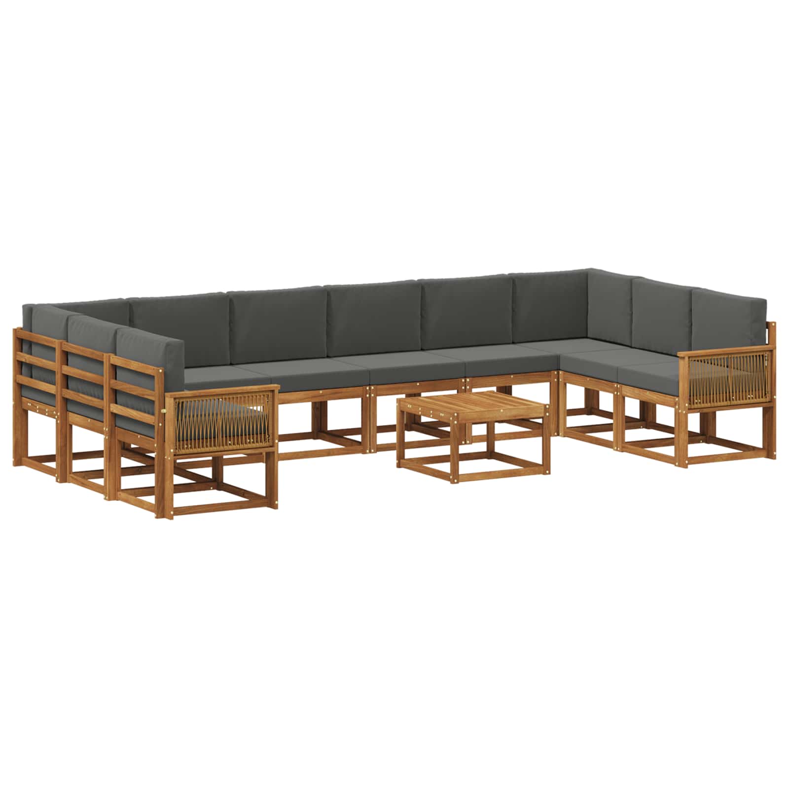 Buiten bankenset met kussen 11 pcs Natuurlijk en Antraciet is nu te koop bij PeponiXL, paradijselijk wonen!