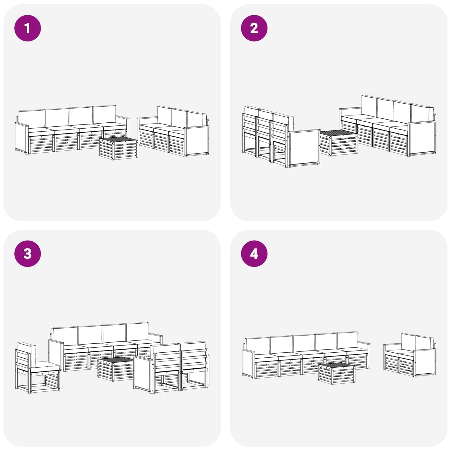 Sofa-Sets met kussen 8 pcs Massief Acaciahout is nu te koop bij PeponiXL, paradijselijk wonen!