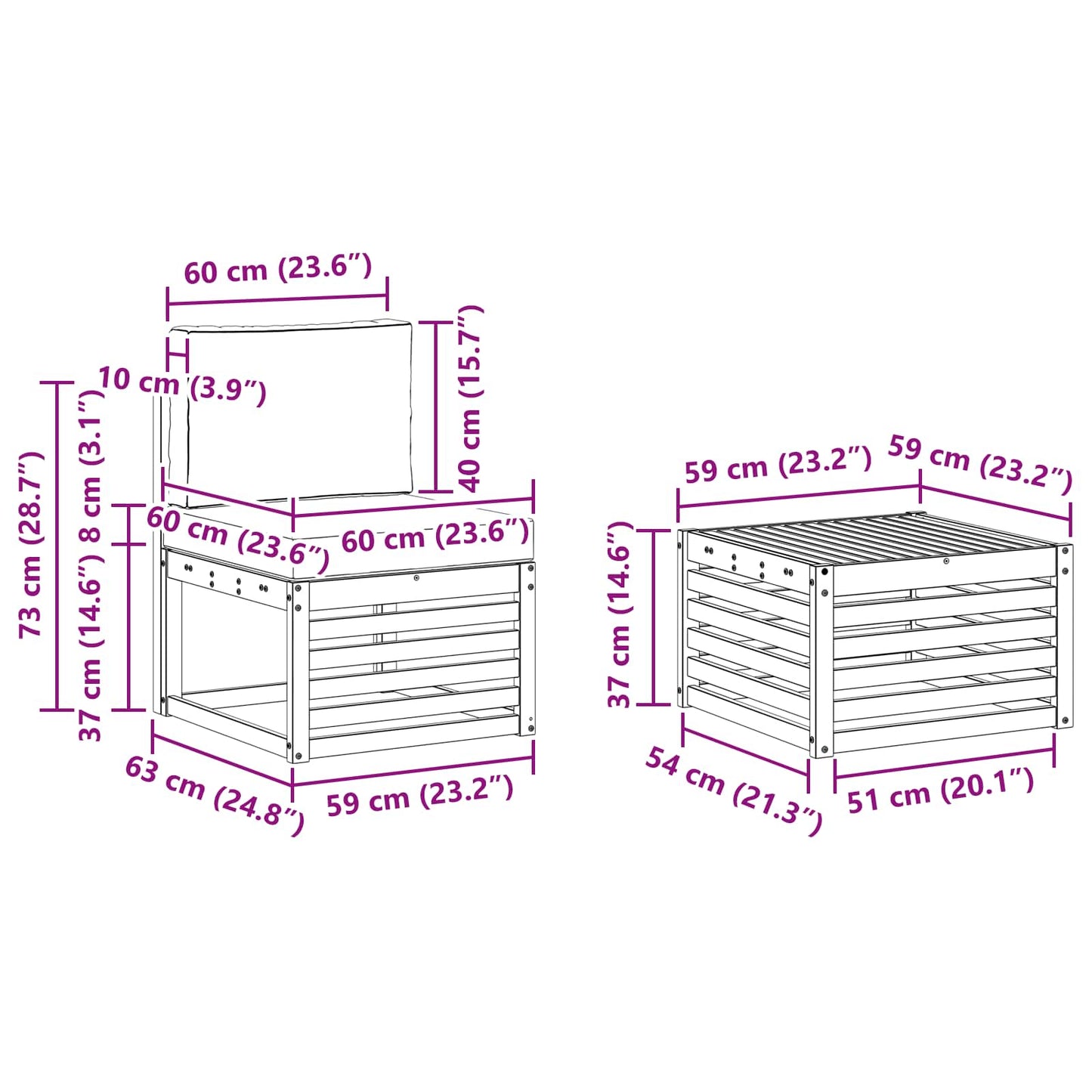 Sofa-Sets met kussen 8 pcs Massief Acaciahout is nu te koop bij PeponiXL, paradijselijk wonen!