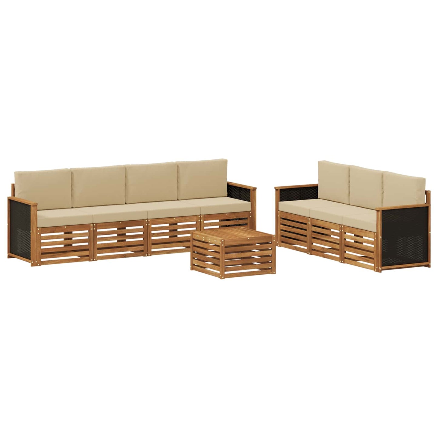 Sofa-Sets met kussen 8 pcs Massief Acaciahout is nu te koop bij PeponiXL, paradijselijk wonen!