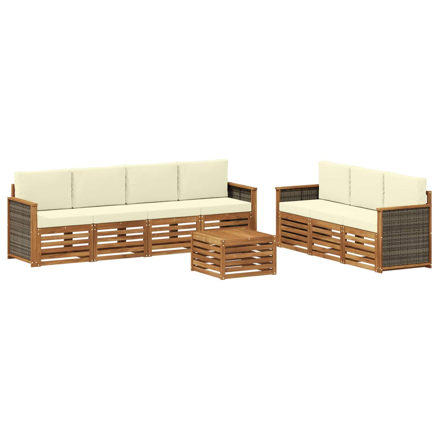 Sofa-Sets met kussen 8 pcs Massief Acaciahout is nu te koop bij PeponiXL, paradijselijk wonen!
