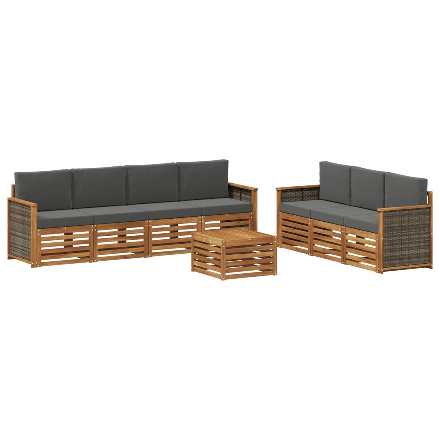 Sofa-Sets met kussen 8 pcs Massief Acaciahout is nu te koop bij PeponiXL, paradijselijk wonen!