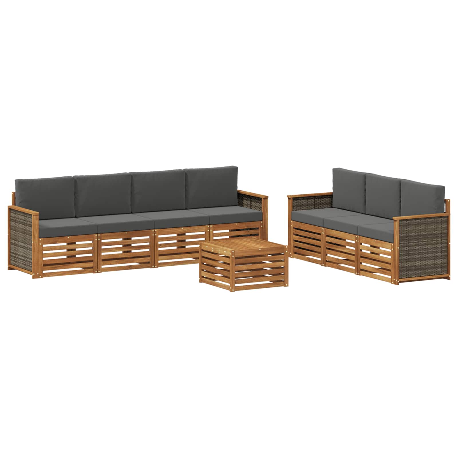 Sofa-Sets met kussen 8 pcs Massief Acaciahout is nu te koop bij PeponiXL, paradijselijk wonen!