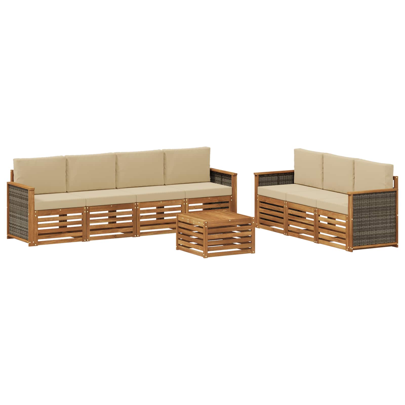 Sofa-Sets met kussen 8 pcs Massief Acaciahout is nu te koop bij PeponiXL, paradijselijk wonen!