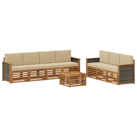Sofa-Sets met kussen 8 pcs Massief Acaciahout is nu te koop bij PeponiXL, paradijselijk wonen!