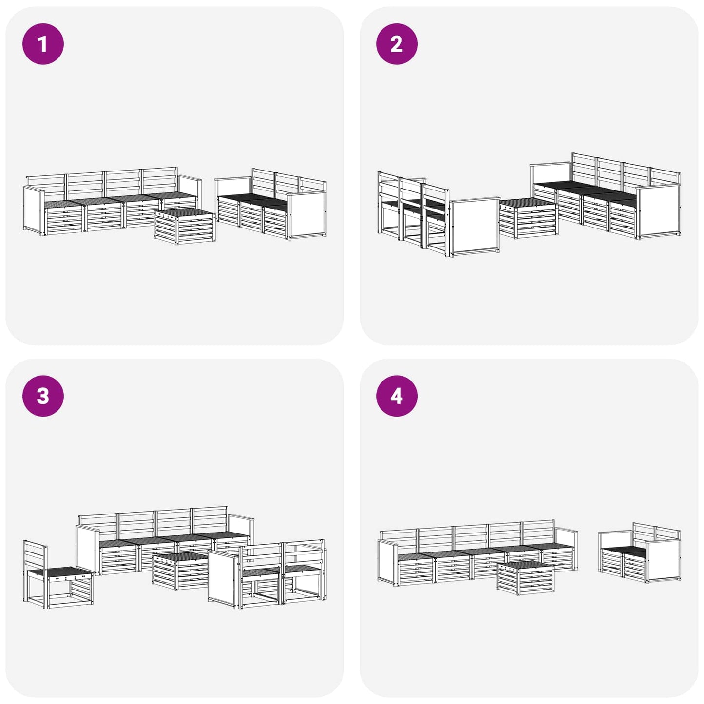 Sofa-Sets 8 pcs Massief Acaciahout is nu te koop bij PeponiXL, paradijselijk wonen!