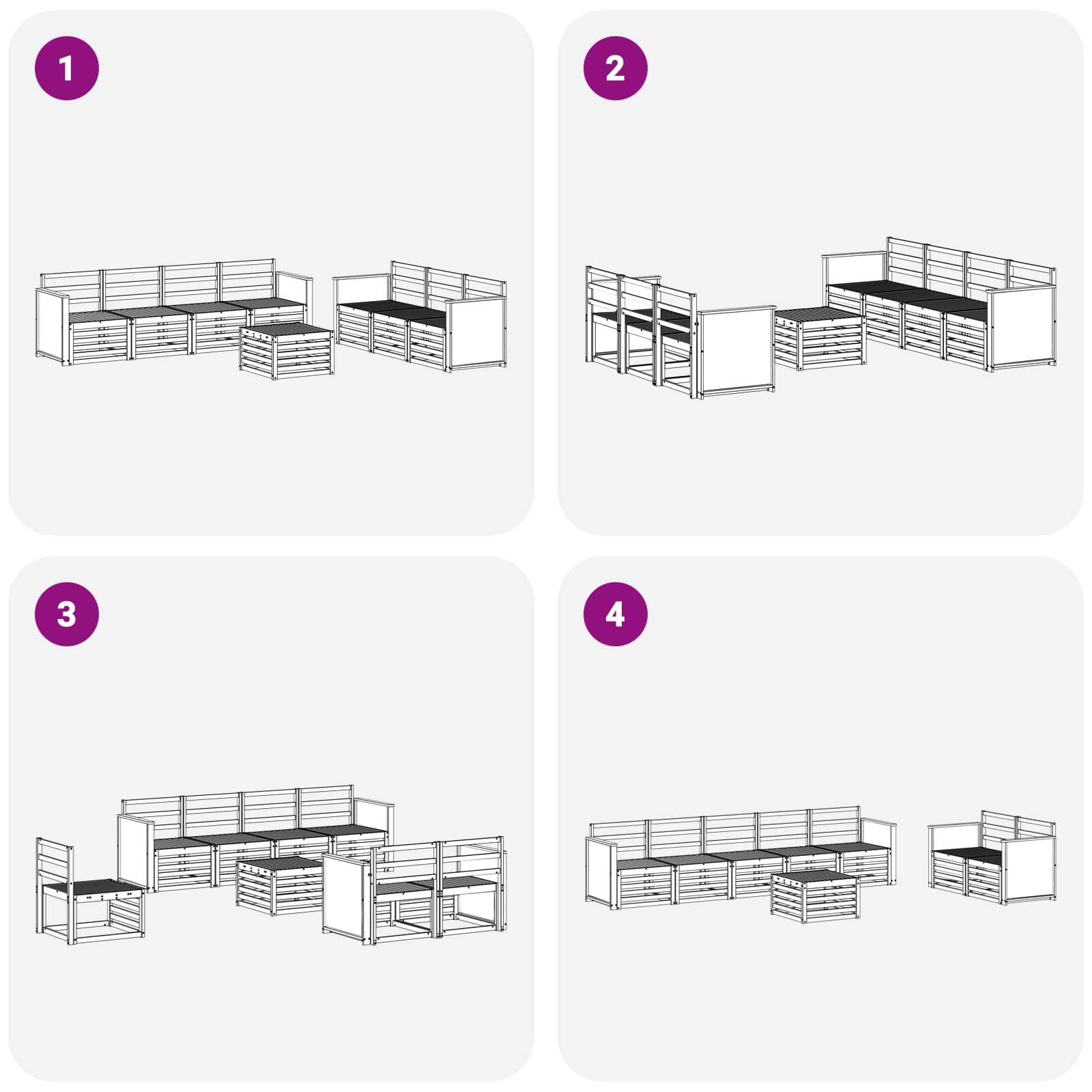 Sofa-Sets 8 pcs Massief Acaciahout is nu te koop bij PeponiXL, paradijselijk wonen!