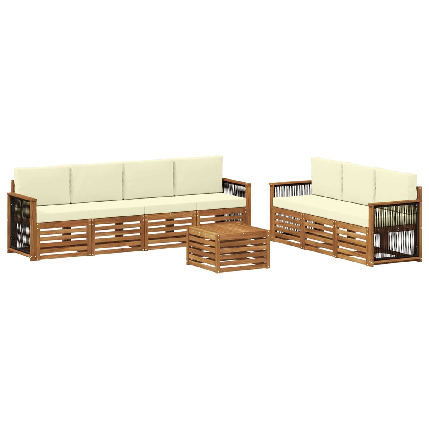 Sofa-Sets met kussen 8 pcs Massief Acaciahout is nu te koop bij PeponiXL, paradijselijk wonen!