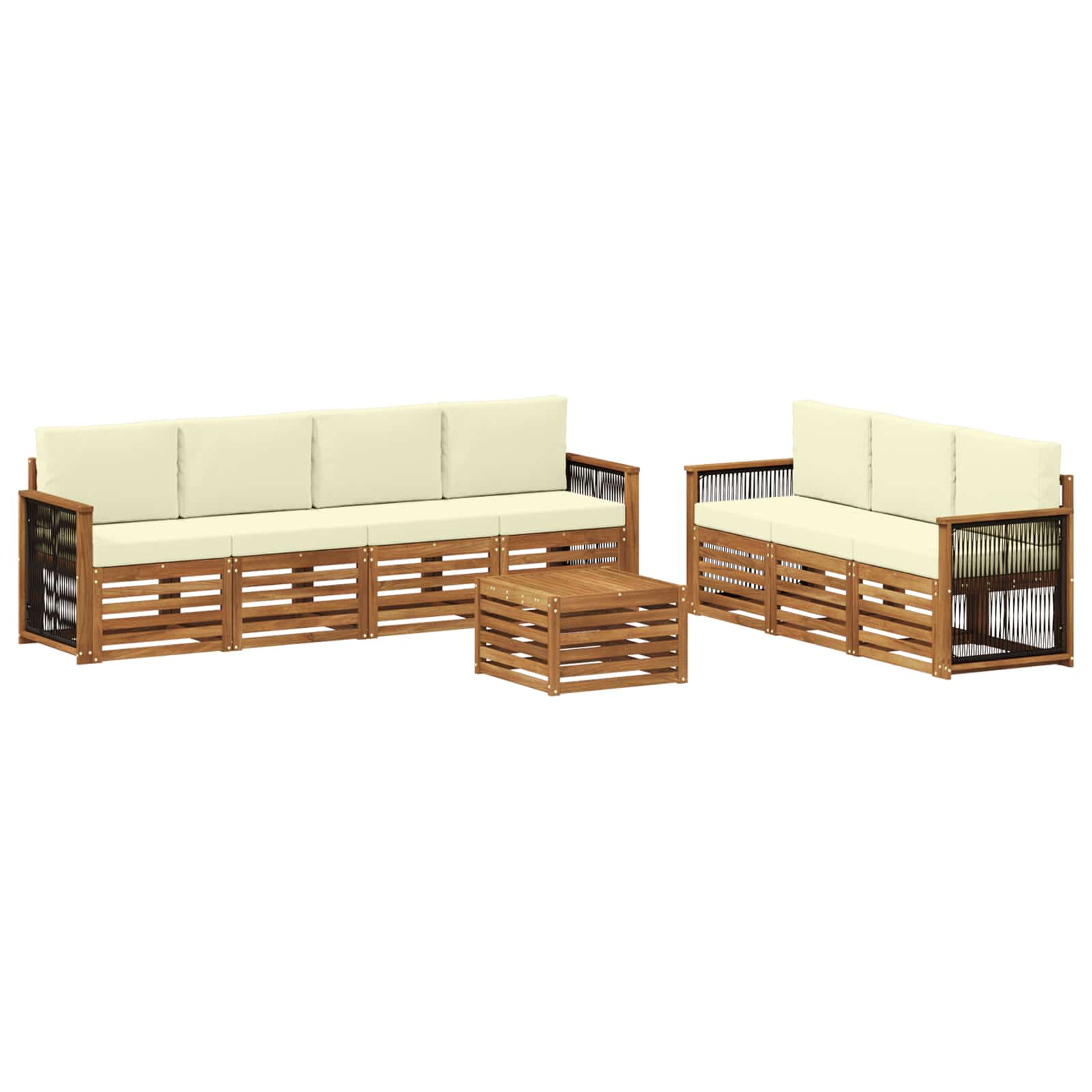 Sofa-Sets met kussen 8 pcs Massief Acaciahout is nu te koop bij PeponiXL, paradijselijk wonen!