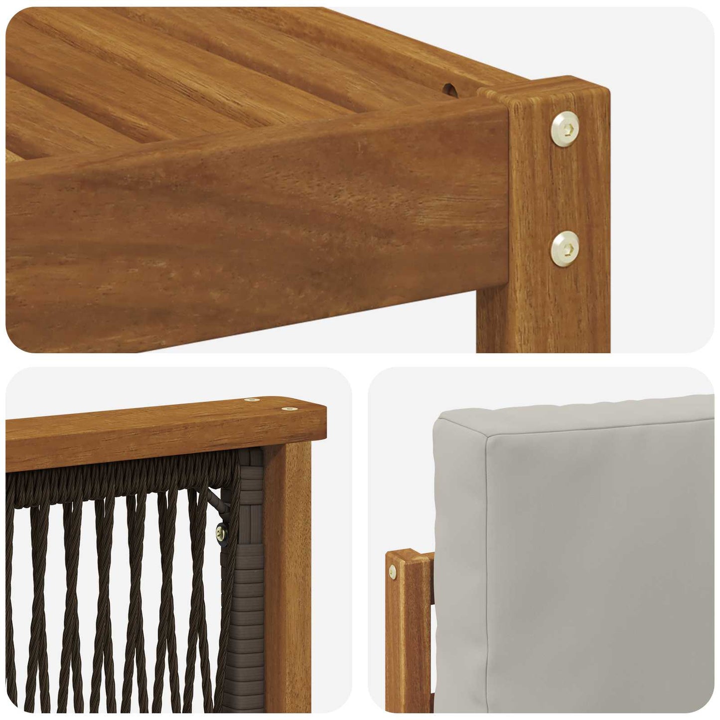 Sofa-Sets met kussen 8 pcs Massief Acaciahout is nu te koop bij PeponiXL, paradijselijk wonen!